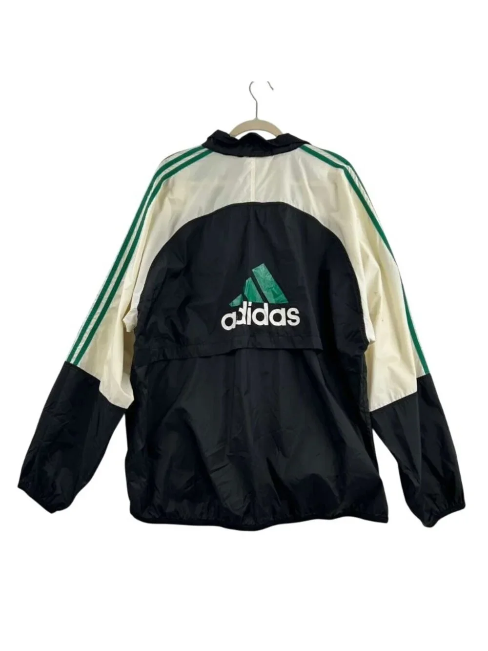 Vintage 90s Adidas Hooded Jacket Men's Size XL Multicolor Windbreaker 1/4 Zip